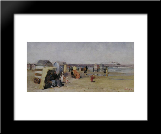 At The Beach 20x24 Black Modern Wood Framed Art Print Poster by Pantazis, Pericles