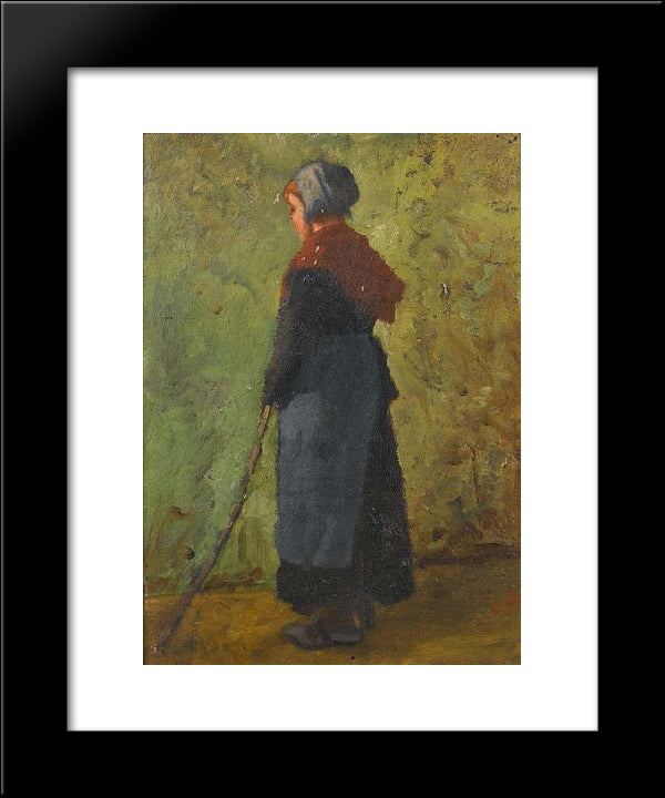 Little Shepherd Girl 20x24 Black Modern Wood Framed Art Print Poster by Pantazis, Pericles