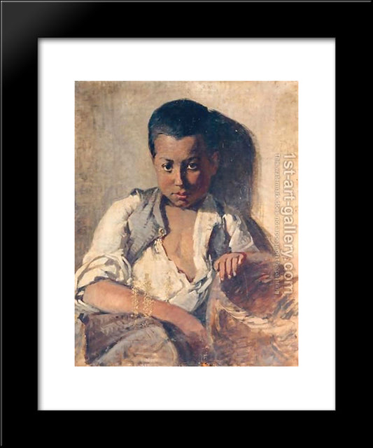 Portrait Of A Boy 20x24 Black Modern Wood Framed Art Print Poster by Pantazis, Pericles