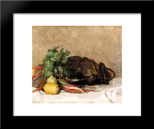 Still Life With Fish And Vegetables 20x24 Black Modern Wood Framed Art Print Poster by Pantazis, Pericles