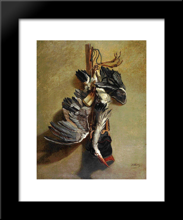 Still Life With Game 20x24 Black Modern Wood Framed Art Print Poster by Pantazis, Pericles