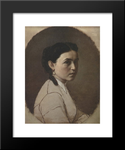 Portrait Of E.E. Perov 20x24 Black Modern Wood Framed Art Print Poster by Perov, Vasily