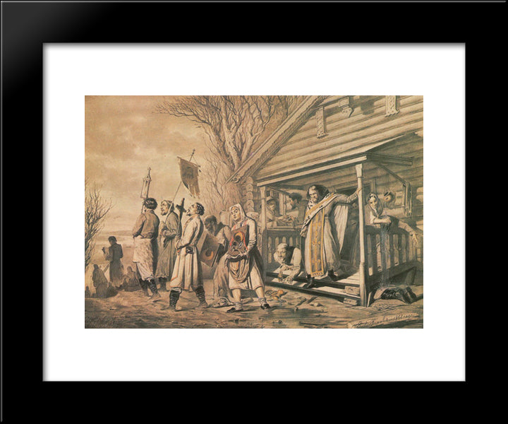 Procession On Easter 20x24 Black Modern Wood Framed Art Print Poster by Perov, Vasily