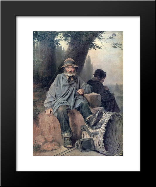 Parisian Rag-Picker 20x24 Black Modern Wood Framed Art Print Poster by Perov, Vasily