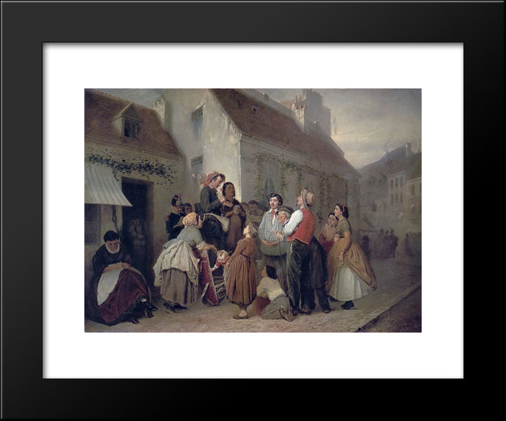 Vendor Of Song Books 20x24 Black Modern Wood Framed Art Print Poster by Perov, Vasily