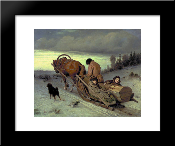 Last Journey 20x24 Black Modern Wood Framed Art Print Poster by Perov, Vasily