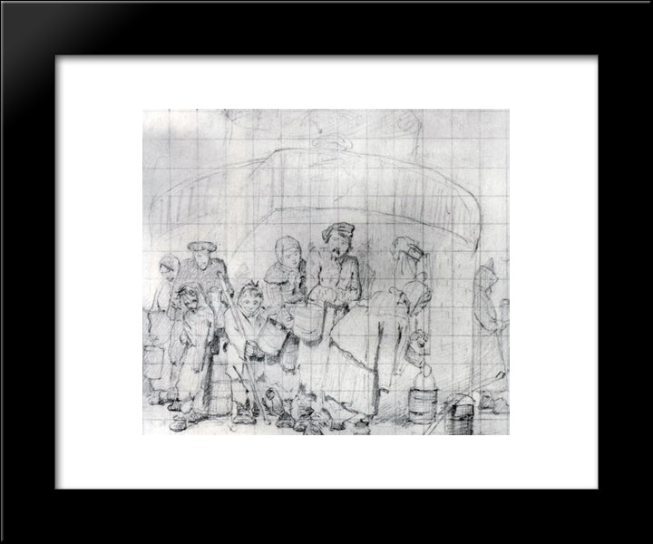 Regular Pool 20x24 Black Modern Wood Framed Art Print Poster by Perov, Vasily