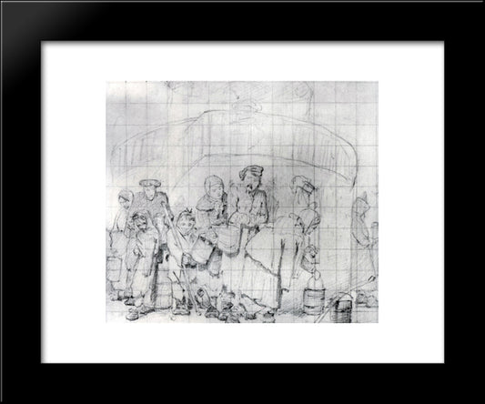 Regular Pool 20x24 Black Modern Wood Framed Art Print Poster by Perov, Vasily