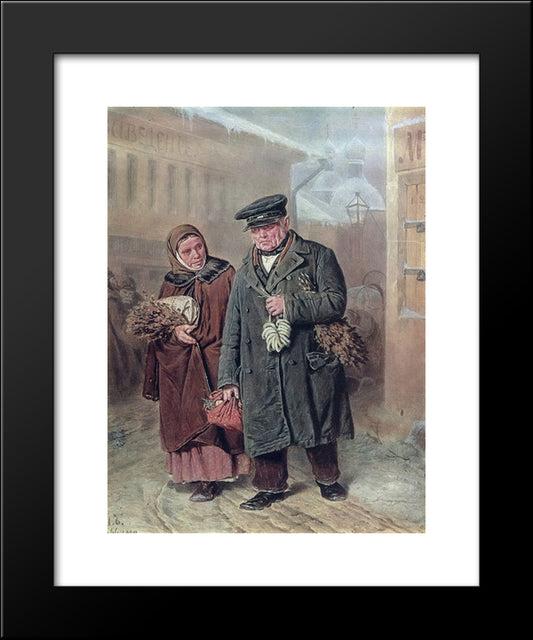 Lent Monday 20x24 Black Modern Wood Framed Art Print Poster by Perov, Vasily