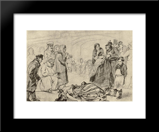 Drowned 20x24 Black Modern Wood Framed Art Print Poster by Perov, Vasily