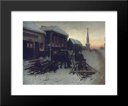 Last Tavern At Town Gate 20x24 Black Modern Wood Framed Art Print Poster by Perov, Vasily