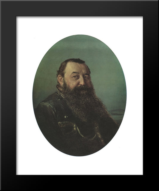 Portrait Of N.F. Rezanov 20x24 Black Modern Wood Framed Art Print Poster by Perov, Vasily
