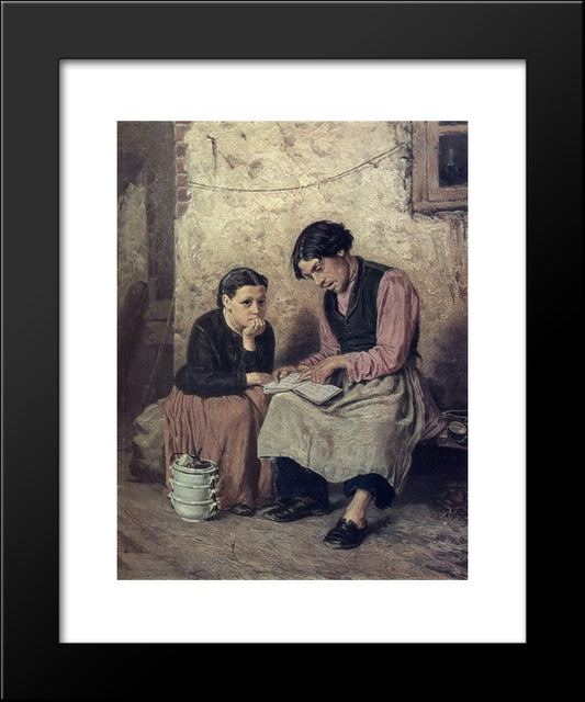 Self-Educating Caretaker 20x24 Black Modern Wood Framed Art Print Poster by Perov, Vasily