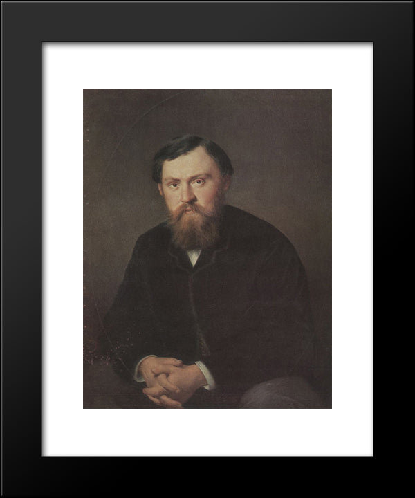 Portrait Of A. A. Borisov 20x24 Black Modern Wood Framed Art Print Poster by Perov, Vasily