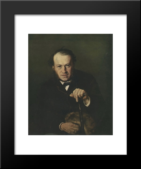 Portrait Of Vasily Bezsonov 20x24 Black Modern Wood Framed Art Print Poster by Perov, Vasily
