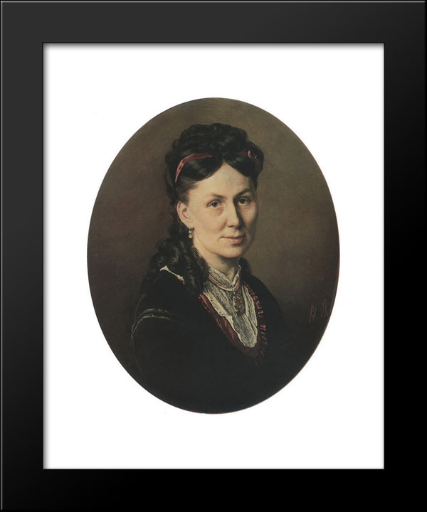 Portrait Avdotya Kuznetsova 20x24 Black Modern Wood Framed Art Print Poster by Perov, Vasily