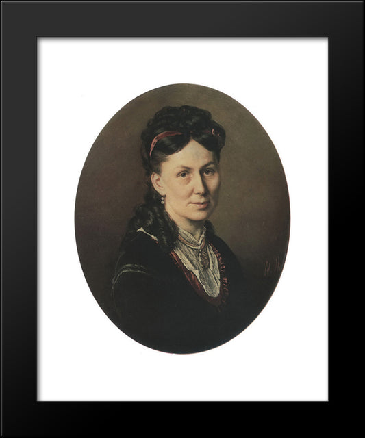 Portrait Avdotya Kuznetsova 20x24 Black Modern Wood Framed Art Print Poster by Perov, Vasily
