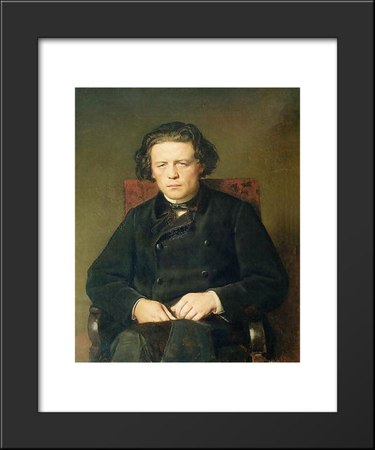 Portrait Of The Composer Anton Rubinstein 20x24 Black Modern Wood Framed Art Print Poster by Perov, Vasily