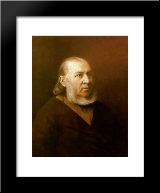 Portrait Of Sergei Timofeevich Aksakov 20x24 Black Modern Wood Framed Art Print Poster by Perov, Vasily