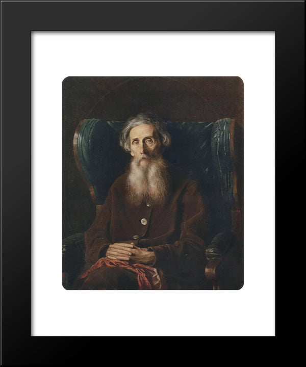 Portrait Of The Author Vladimir Dahl 20x24 Black Modern Wood Framed Art Print Poster by Perov, Vasily