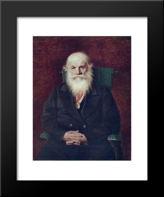 Portrait Of The Historian Mikhail Pogodin 20x24 Black Modern Wood Framed Art Print Poster by Perov, Vasily