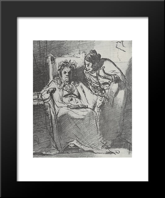Naushnitsa. Before The Storm 20x24 Black Modern Wood Framed Art Print Poster by Perov, Vasily