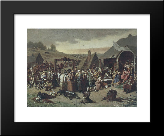 Court Pugacheva 20x24 Black Modern Wood Framed Art Print Poster by Perov, Vasily