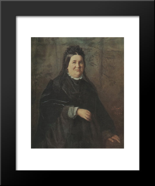 Portrait Of A.I. Kridener, Born. Ivanova, Mother Of The Artist 20x24 Black Modern Wood Framed Art Print Poster by Perov, Vasily