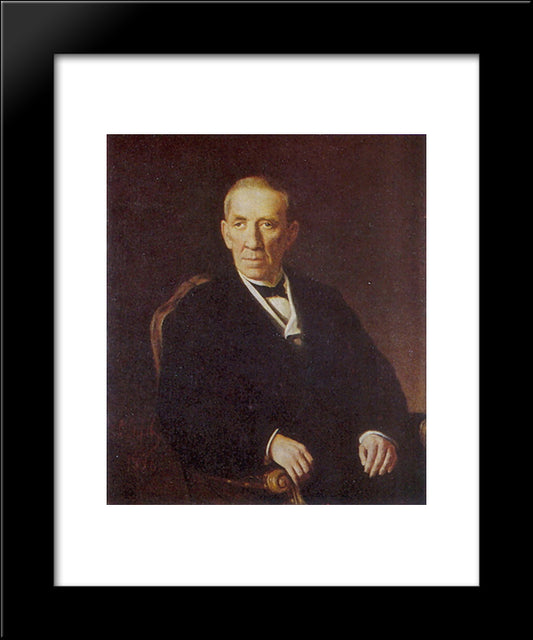 Portrait Of Peter Ivanovich Nikolayev, Chairman Of The Vladimir District Council 20x24 Black Modern Wood Framed Art Print Poster by Perov, Vasily