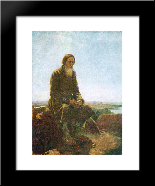 The Farmer In The Field 20x24 Black Modern Wood Framed Art Print Poster by Perov, Vasily