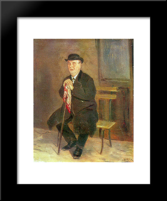 The Old Man On The Bench 20x24 Black Modern Wood Framed Art Print Poster by Perov, Vasily