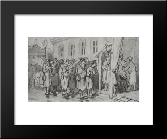 Walkers-Seeking 20x24 Black Modern Wood Framed Art Print Poster by Perov, Vasily