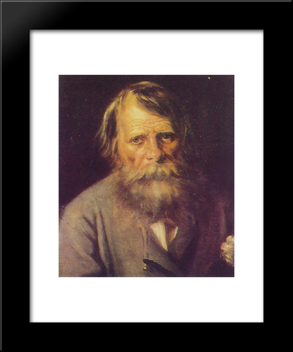 Portrait Of A Man 20x24 Black Modern Wood Framed Art Print Poster by Perov, Vasily