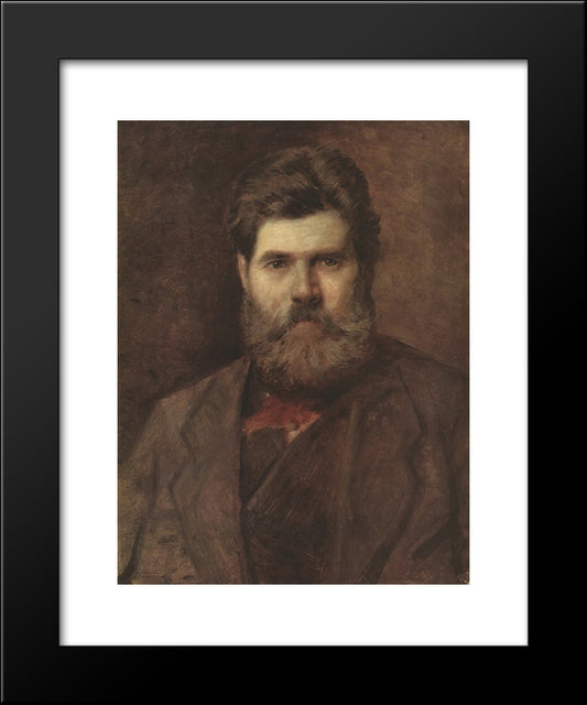 Portrait Of The Sculptor Vladimir Brovsky 20x24 Black Modern Wood Framed Art Print Poster by Perov, Vasily