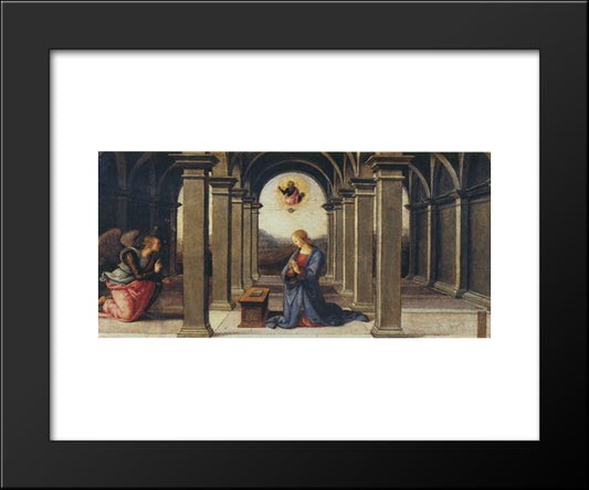 Pala Di Fano (Annunciation) 20x24 Black Modern Wood Framed Art Print Poster by Perugino, Pietro