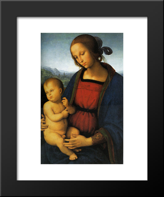 Madonna With Child 20x24 Black Modern Wood Framed Art Print Poster by Perugino, Pietro