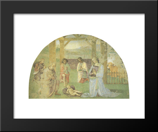 Nativity 20x24 Black Modern Wood Framed Art Print Poster by Perugino, Pietro