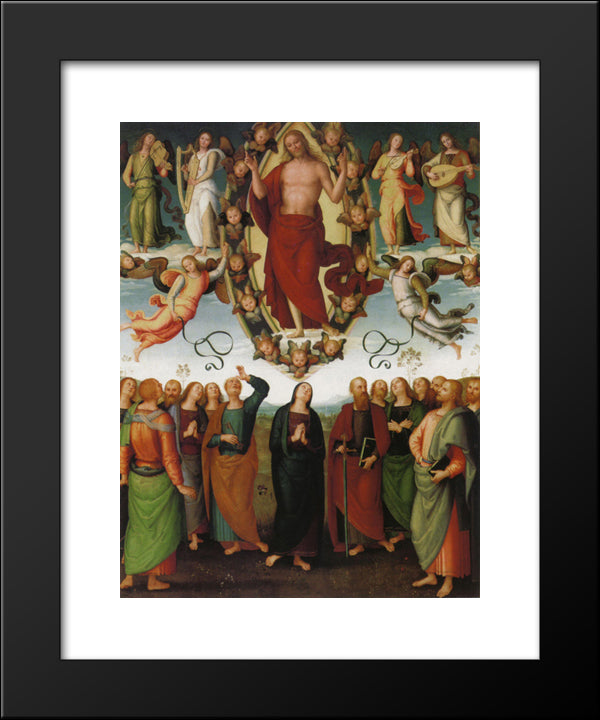 The Ascension Of Christ 20x24 Black Modern Wood Framed Art Print Poster by Perugino, Pietro