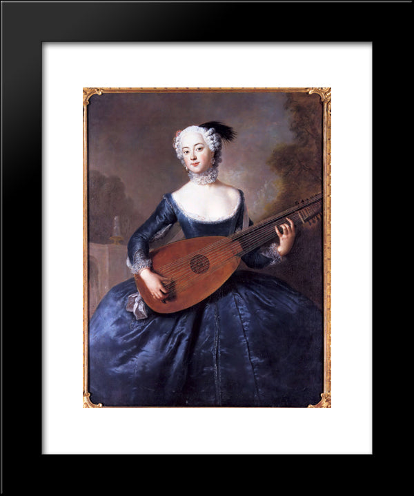 Portrait Of Eleonore Louise Albertine, Comtesse Von Schlieben-Sanditten, Freifrau Von Keyserlingk, Wife Of Dietrich Cesarion 20x24 Black Modern Wood Framed Art Print Poster by Pesne, Antoine