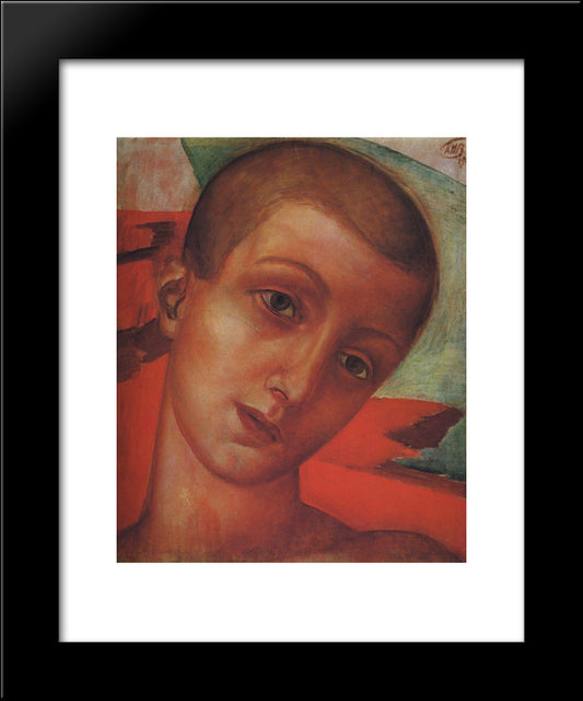 Head Of A Boy 20x24 Black Modern Wood Framed Art Print Poster by Petrov Vodkin, Kuzma