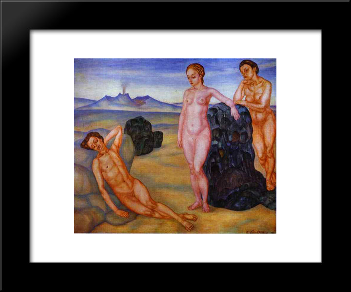 The Dream 20x24 Black Modern Wood Framed Art Print Poster by Petrov Vodkin, Kuzma