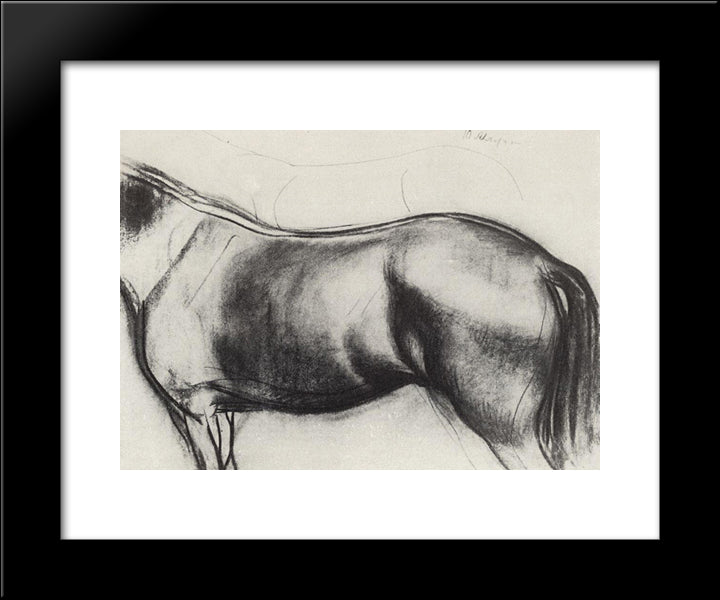 Sketch For The Painting Bathing The Red Horse 20x24 Black Modern Wood Framed Art Print Poster by Petrov Vodkin, Kuzma