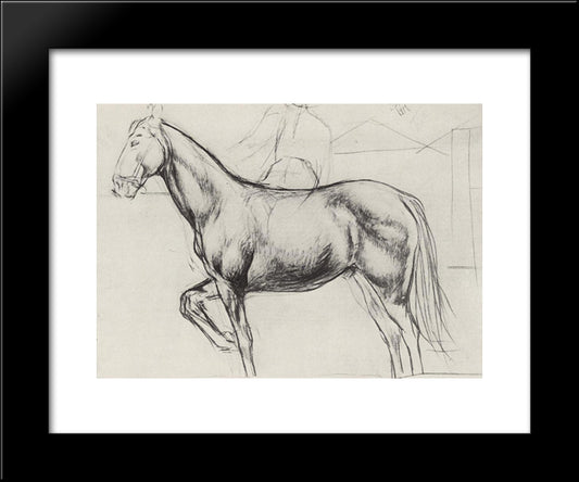 Sketch For The Painting Bathing The Red Horse 20x24 Black Modern Wood Framed Art Print Poster by Petrov Vodkin, Kuzma