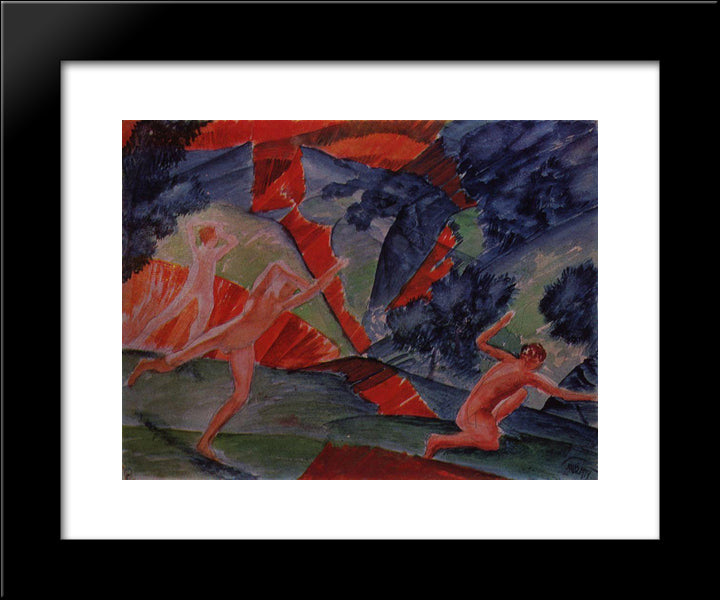 Hurricane 20x24 Black Modern Wood Framed Art Print Poster by Petrov Vodkin, Kuzma