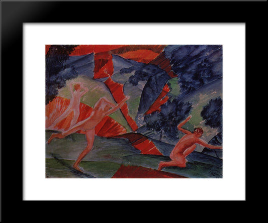 Hurricane 20x24 Black Modern Wood Framed Art Print Poster by Petrov Vodkin, Kuzma