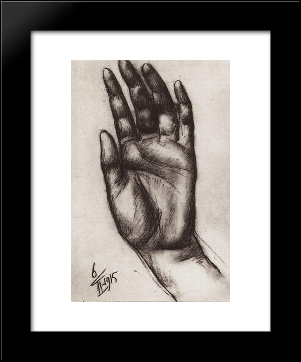 Hand 20x24 Black Modern Wood Framed Art Print Poster by Petrov Vodkin, Kuzma