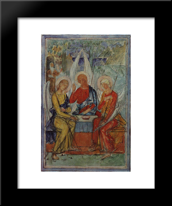 Trinity 20x24 Black Modern Wood Framed Art Print Poster by Petrov Vodkin, Kuzma