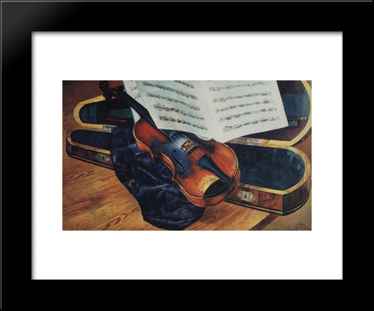 Violin 20x24 Black Modern Wood Framed Art Print Poster by Petrov Vodkin, Kuzma