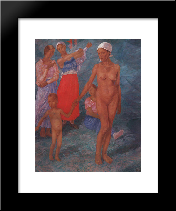 Morning 20x24 Black Modern Wood Framed Art Print Poster by Petrov Vodkin, Kuzma