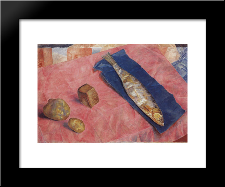 Herring 20x24 Black Modern Wood Framed Art Print Poster by Petrov Vodkin, Kuzma